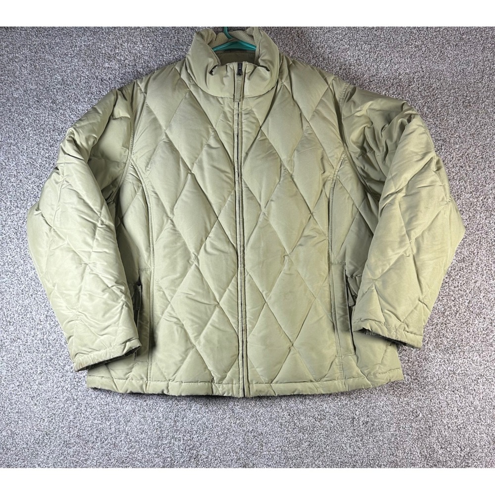 Eddie Bauer Premium Goose Down Quilted Puffer Jacket Green XXL
